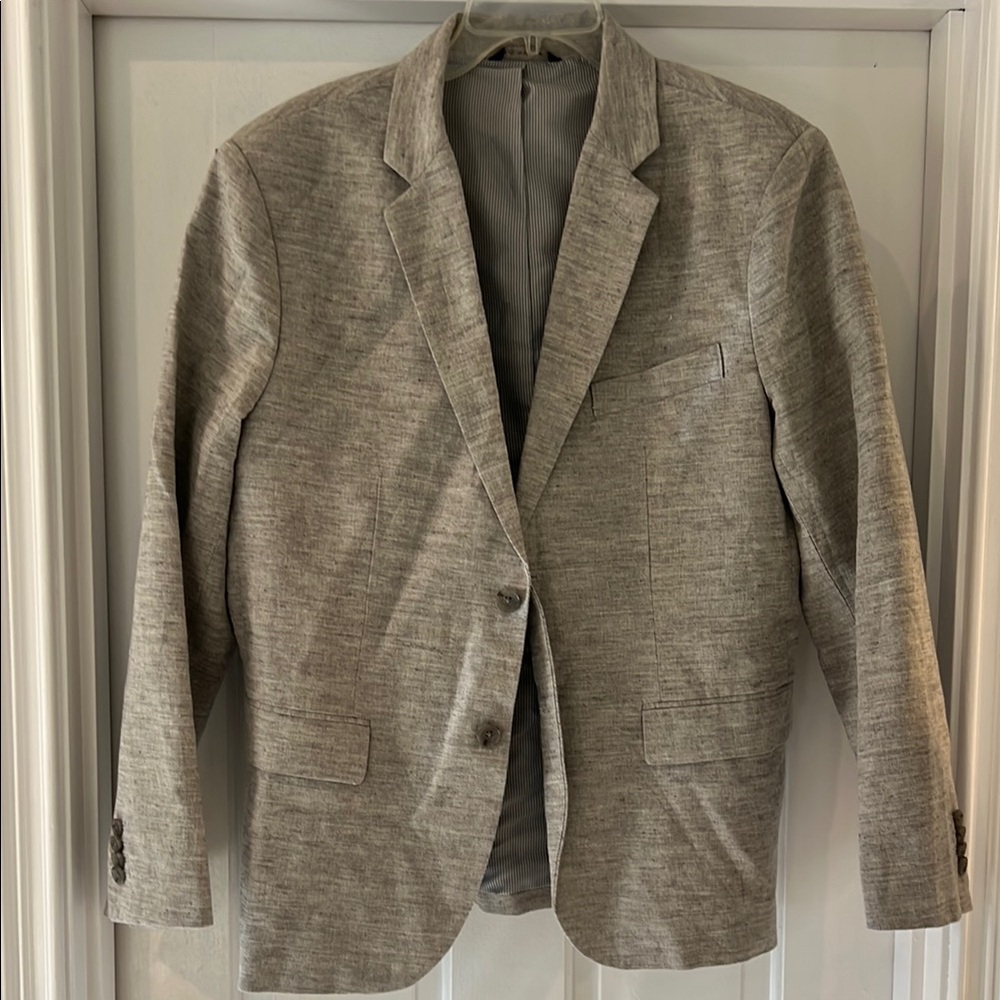 Banana Republic Gray Textured Sport Coat with Notched Lapel